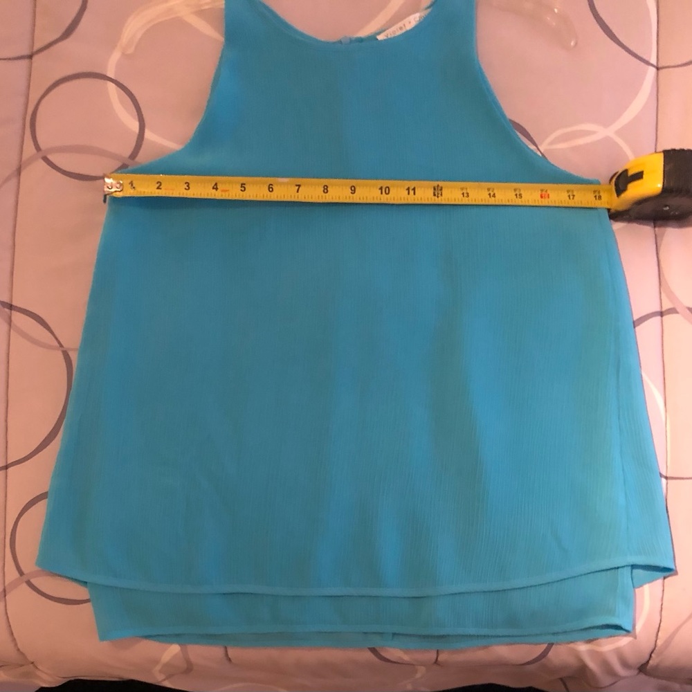 Sleeveless Woman’s Aqua Sheer Blouse